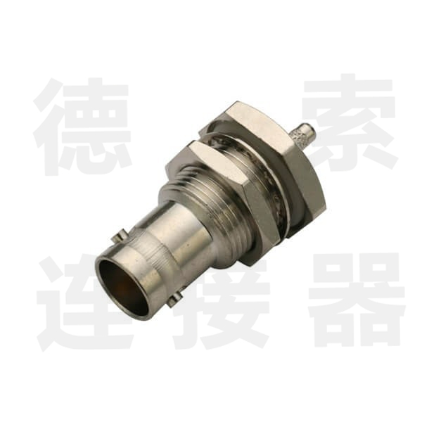 BNC连接器母直式穿墙压接RG58其他铜镀镍标准 