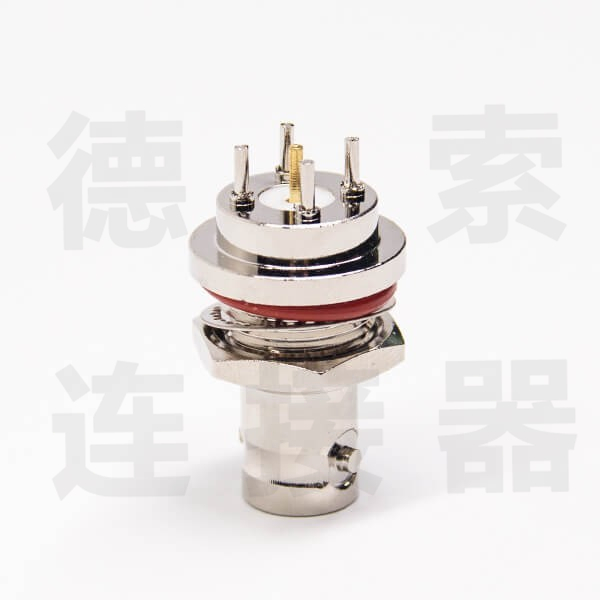 BNC连接器母直式穿墙/插孔无防水铜镀镍标准 