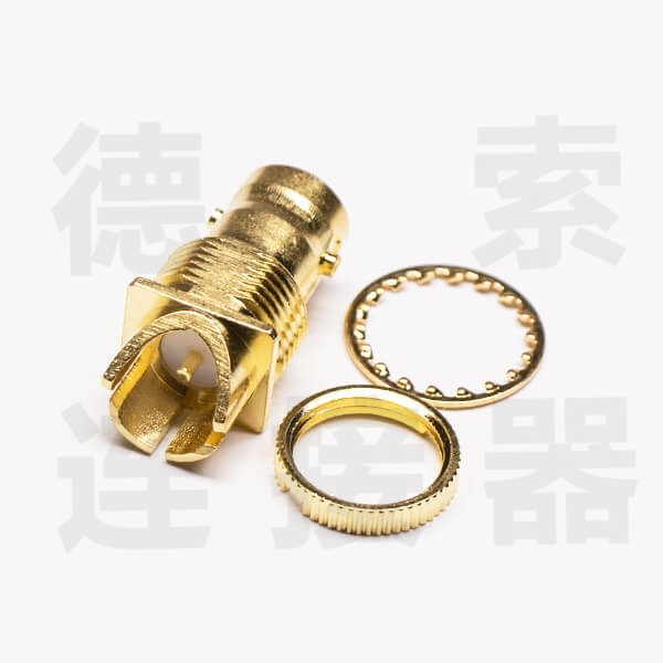 BNC连接器母直式穿墙/卡板无其他铜镀金标准 