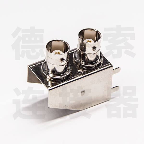 BNC连接器母弯式插孔双端口无其他铜镀镍标准 