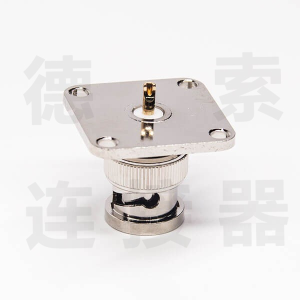 BNC连接器公直式4孔法兰焊接其他铜镀镍标准 