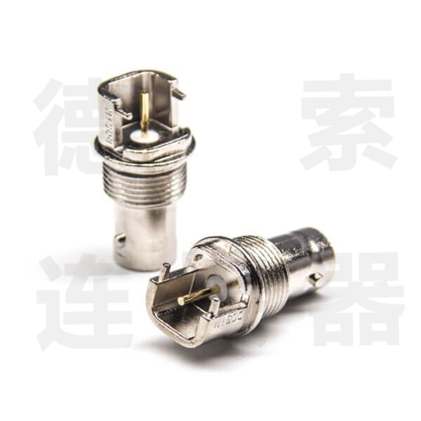 BNC连接器母弯式穿墙/贴板无其他锌合金镀镍标准 
