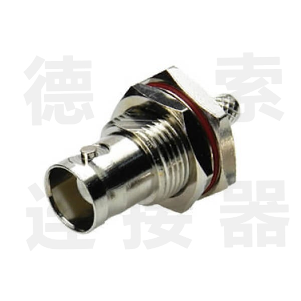 BNC连接器母直式穿墙压接防水铜镀镍标准 