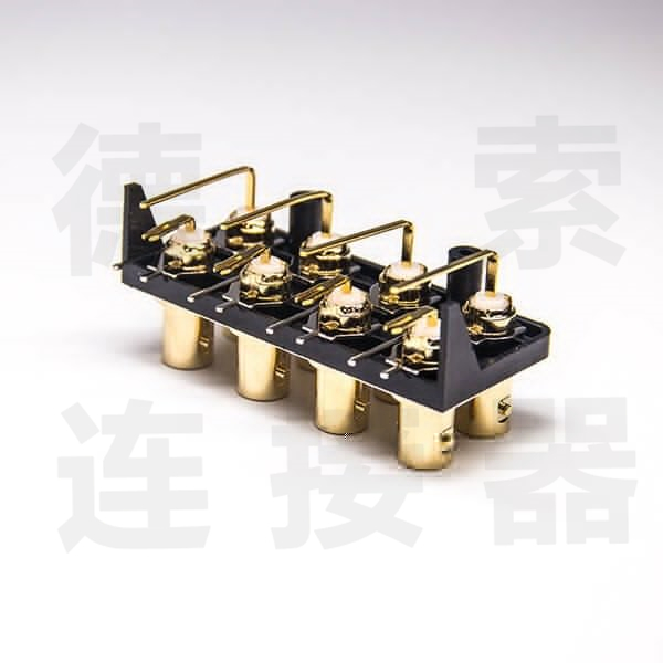 BNC连接器母弯式插孔8端口2x4无其他锌合金镀金标准 