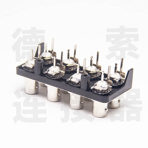 BNC连接器母直式插孔8端口2x4无其他锌合金镀镍标准 