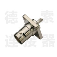 BNC连接器母直式4孔法兰压接RG316其他铜镀镍标准 
