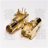 BNC连接器母弯式穿墙/插孔无其他锌合金镀金标准 