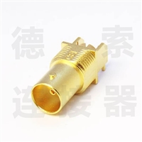 BNC连接器母弯式穿墙/插孔无其他铜镀金标准 