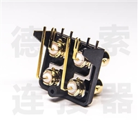 BNC连接器母弯式插孔4端口2x2无其他锌合金镀金标准 