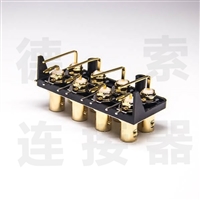 BNC连接器母弯式插孔8端口2x4无其他锌合金镀金标准