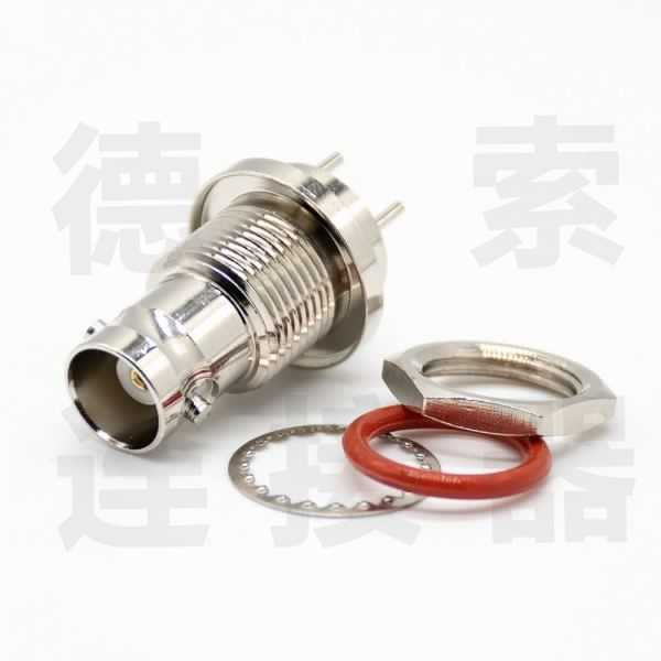 BNC连接器母直式插孔无防水铜镀镍标准 