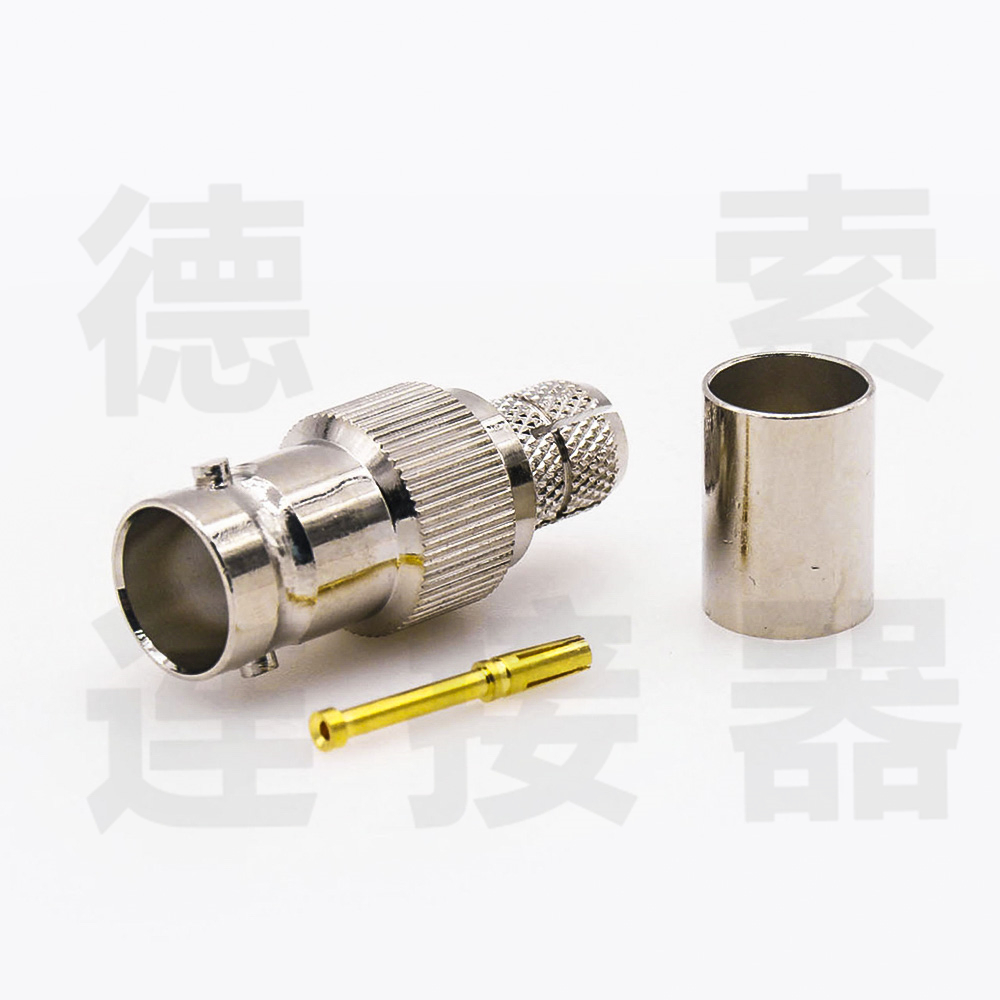 BNC连接器母直式无压接SYV-75-5-1其他铜镀镍标准 