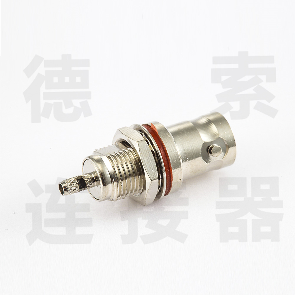 BNC连接器母直式穿墙开天窗压接式防水铜镀镍标准 