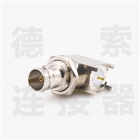 BNC连接器母弯式穿墙/插孔无其他铜镀镍 
