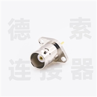 BNC连接器母直式2孔法兰焊接其他铜镀镍 