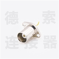 BNC连接器母直式2孔法兰焊接其他铜镀镍标准 