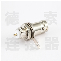 BNC连接器母直式4孔法兰焊接RG174/RG316其他铜镀镍标准 