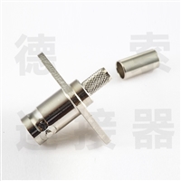 BNC连接器母直式4孔法兰压接RG58/RG142其他铜镀镍标准 