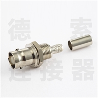 BNC连接器母直式穿墙压接RG58/RG142其他铜镀镍标准 