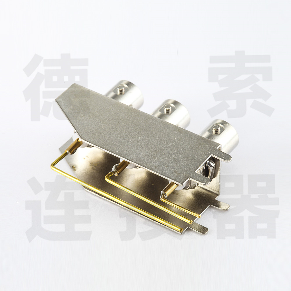 BNC连接器母直式插孔3端口1x3无其他铜镀镍标准 