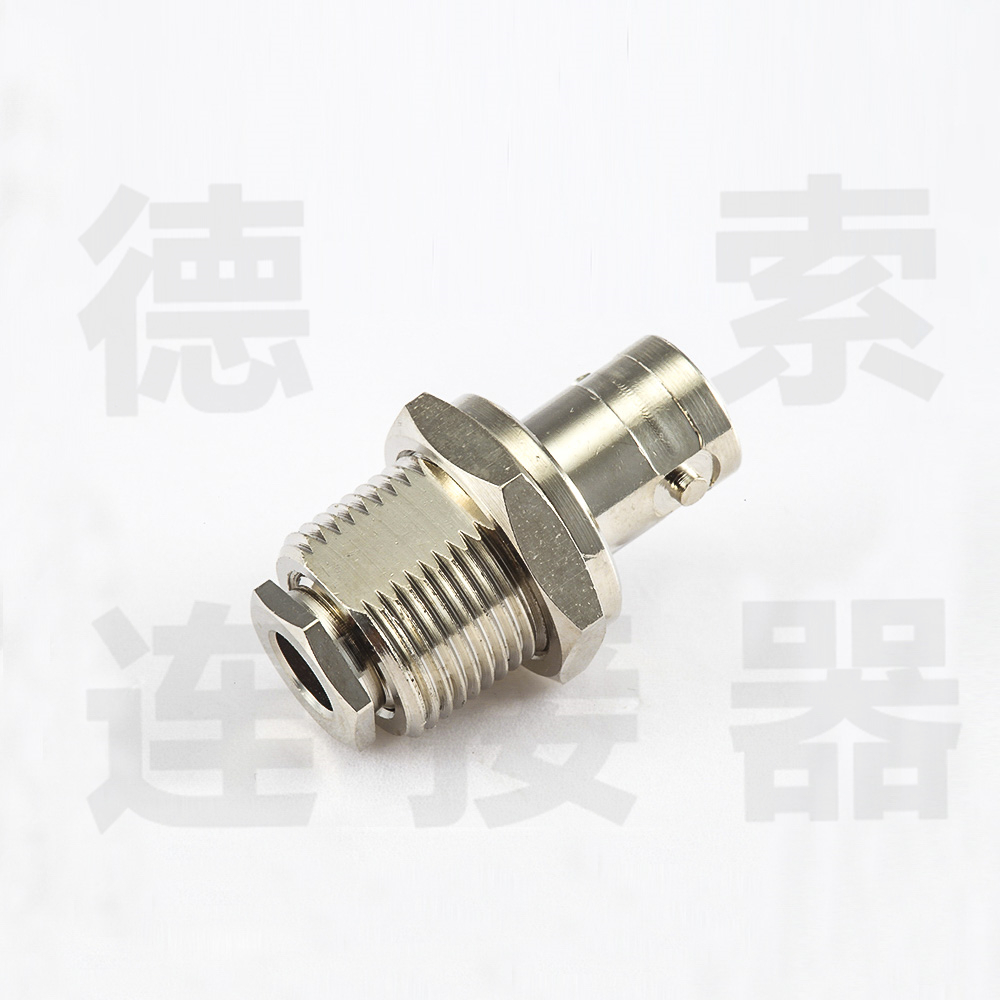 BNC连接器母直式穿墙螺母锁紧SYV50-5其他铜镀镍标准 