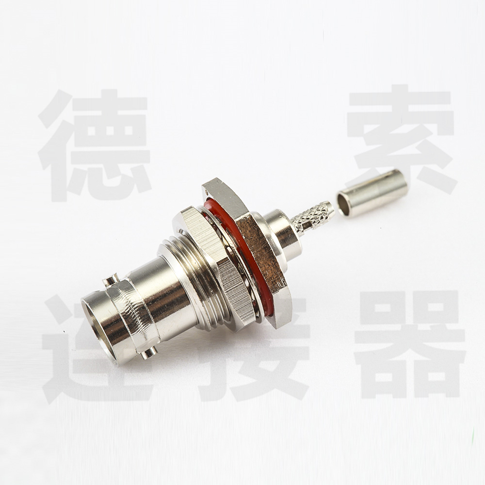 BNC连接器母直式4孔法兰螺母锁紧RG58/RG142其他铜镀镍标准 
