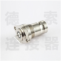 BNC连接器母直式2孔法兰插孔无其他铜镀镍标准 