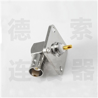 BNC连接器母弯式4孔法兰焊接其他铜镀镍标准 