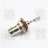 BNC连接器母直式4孔法兰螺母锁紧RG58/RG142其他铜镀镍标准 