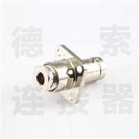 BNC连接器母直式4孔法兰螺母锁紧SYV50-2其他铜镀镍标准 