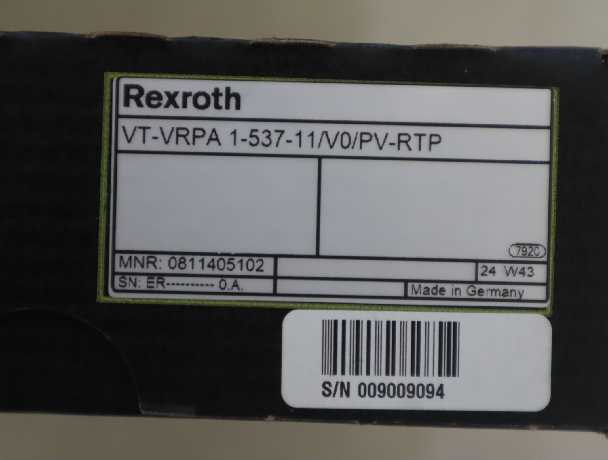 0811405102 VT-VRPA 1-537-11/V0/PV-RTP 德国力士乐REXROTH放大器