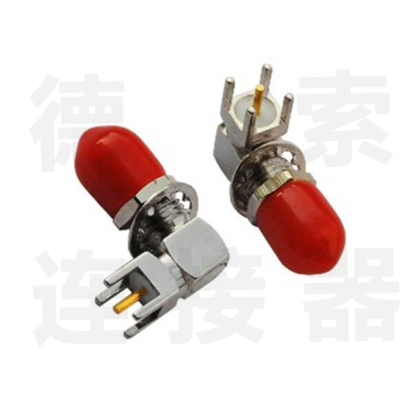 SMA连接器母弯式插孔防尘铜镀金标准 