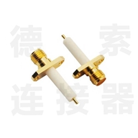 SMA连接器母直式2孔法兰铜镀金标准