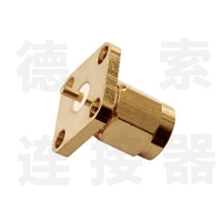 SMA连接器公直式4孔法兰铜镀金标准 