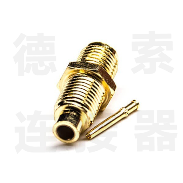 SMA连接器母直式穿墙焊接铜镀金标准50 