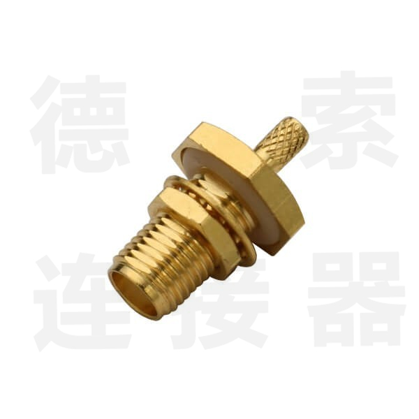 SMA连接器母直式穿墙压接RG316防水铜镀金标准 
