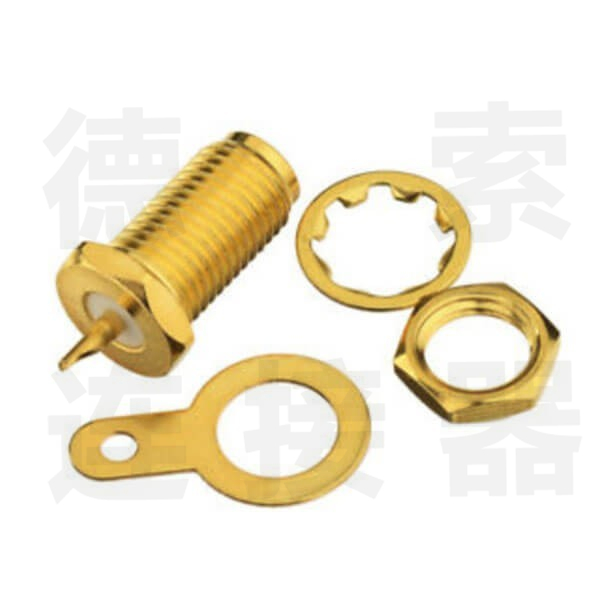 SMA连接器母直式穿墙焊接RG440/RG223铜镀金标准 