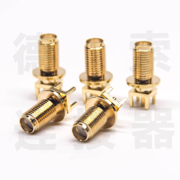 德索SMA连接器母直式穿墙/插孔铜镀金标准 