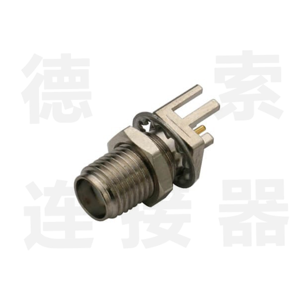 德索SMA连接器母直式穿墙/卡板铜镀镍标准 