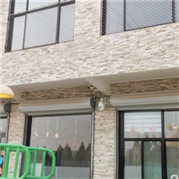 经济型家装 别墅外墙线条 白色文化石景墙 天然白砂岩碎拼石