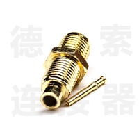 SMA连接器母直式穿墙焊接铜镀金标准50