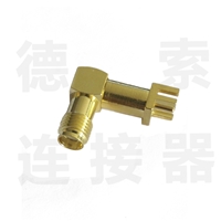 SMA连接器母弯式卡板铜镀金标准