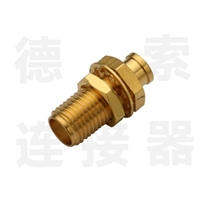 SMA连接器母直式穿墙焊接UT141铜镀金标准 
