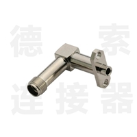 SMA连接器母弯式2孔法兰焊接UT085铜镀镍标准 