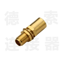 SMA连接器母直式穿墙焊接UT250铜镀金标准 