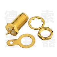 SMA连接器母直式穿墙焊接RG440/RG223铜镀金标准 