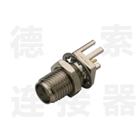 德索SMA连接器母直式穿墙/卡板铜镀镍标准 