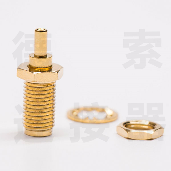 德索SMA连接器母直式穿墙焊接铜镀金标准 