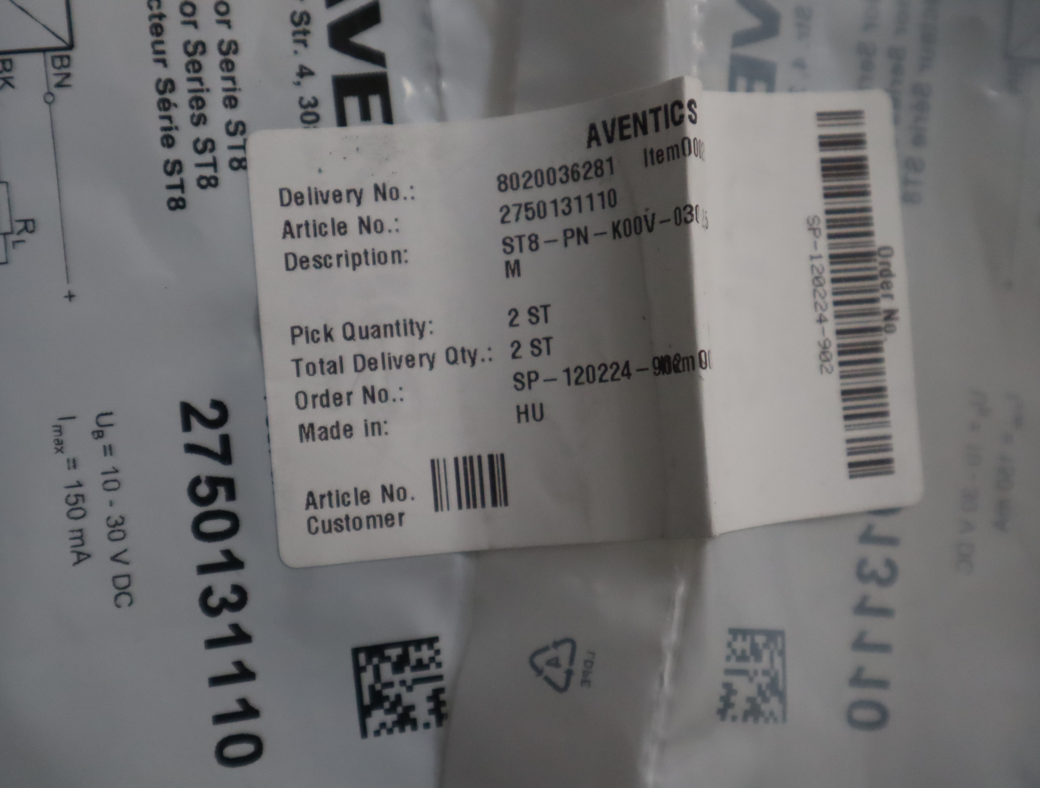 2750131110 R413000902 安沃驰AVENTICS气动元件线缆接头密封件