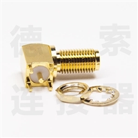 德索SMA连接器母弯式穿墙/插孔铜镀金标准 